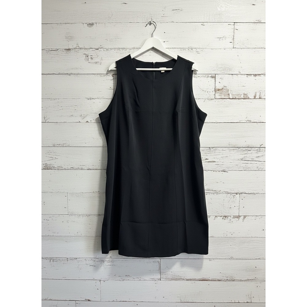 A New Day Womens Plus 24 Sleeveless Shift Dress Black Recycled Polyester